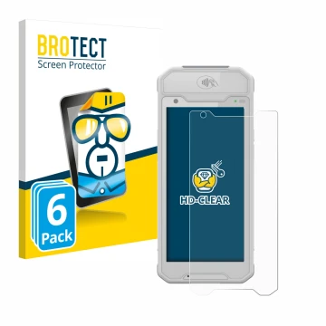 Vorderseite einer Produktverpackung mit dem Markenlogo BROTECT. Daneben ist das Gerät Dojo Pocket mit dem zugehörigen Displays
