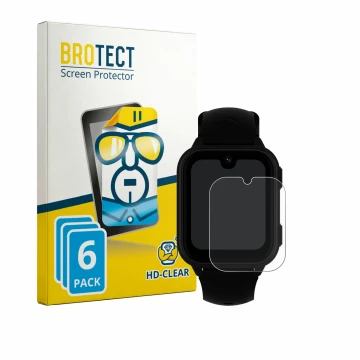 Vorderseite einer Produktverpackung mit dem Markenlogo BROTECT. Daneben ist das Gerät Garett Kids Vibe 4G mit dem zugehörigen 
