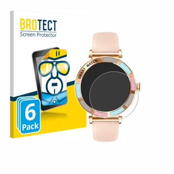 Vorderseite einer Produktverpackung mit dem Markenlogo BROTECT. Daneben ist das Gerät Braidol Smartwatch 1.27