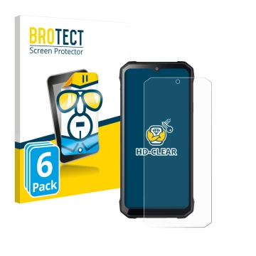 Vorderseite einer Produktverpackung mit dem Markenlogo BROTECT. Daneben ist das Gerät Hotwav T7S mit dem zugehörigen Displaysc