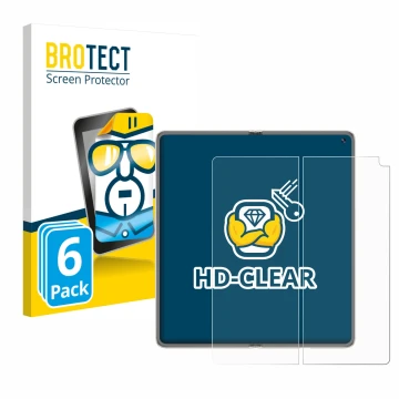 Vorderseite einer Produktverpackung mit dem Markenlogo BROTECT. Daneben ist das Gerät Huawei Mate X6 (Inneres Display) mit dem