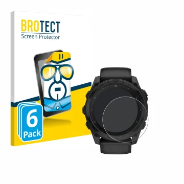 Vorderseite einer Produktverpackung mit dem Markenlogo BROTECT. Daneben ist das Gerät Garmin Tactix 8 AMOLED (51 mm) mit dem z