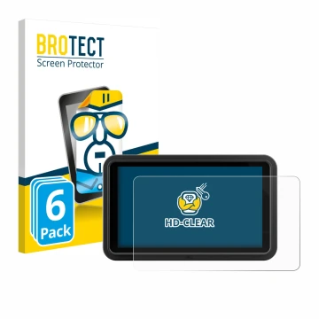 Vorderseite einer Produktverpackung mit dem Markenlogo BROTECT. Daneben ist das Gerät Atomos Shinobi Go mit dem zugehörigen Di