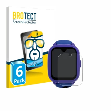 Vorderseite einer Produktverpackung mit dem Markenlogo BROTECT. Daneben ist das Gerät SaveFamily Iconic Plus 2 4G mit dem zuge