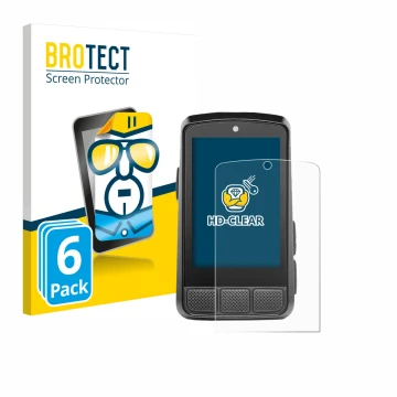 Vorderseite einer Produktverpackung mit dem Markenlogo BROTECT. Daneben ist das Gerät Wahoo Elemnt Bolt 3 mit dem zugehörigen 