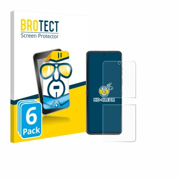 Vorderseite einer Produktverpackung mit dem Markenlogo BROTECT. Daneben ist das Gerät Motorola Razr 60 mit dem zugehörigen Dis