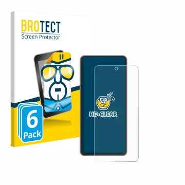 Vorderseite einer Produktverpackung mit dem Markenlogo BROTECT. Daneben ist das Gerät realme GT 7T mit dem zugehörigen Display