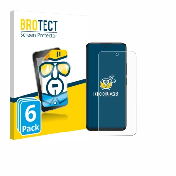 Vorderseite einer Produktverpackung mit dem Markenlogo BROTECT. Daneben ist das Gerät TCL 60 5G mit dem zugehörigen Displaysch