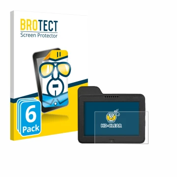 Vorderseite einer Produktverpackung mit dem Markenlogo BROTECT. Daneben ist das Gerät Naviter Omni mit dem zugehörigen Display