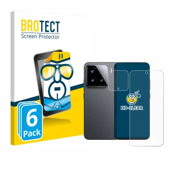 Vorderseite einer Produktverpackung mit dem Markenlogo BROTECT. Daneben ist das Gerät Xiaomi 15 (Display+Kamera) mit dem zugeh