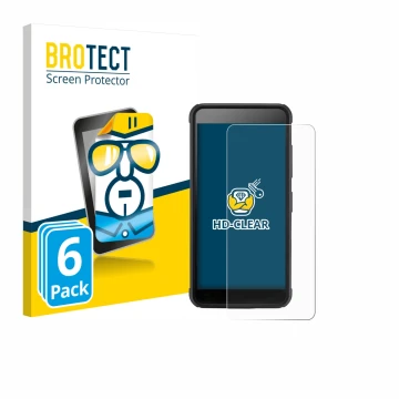 Vorderseite einer Produktverpackung mit dem Markenlogo BROTECT. Daneben ist das Gerät SkyCaddie Pro 4X mit dem zugehörigen Dis