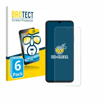 Vorderseite einer Produktverpackung mit dem Markenlogo BROTECT. Daneben ist das Gerät Huawei Nova Y61 mit dem zugehörigen Disp