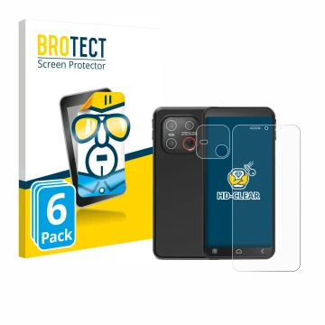 Vorderseite einer Produktverpackung mit dem Markenlogo BROTECT. Daneben ist das Gerät Emporia Smart 7 Lite (Display+Kamera) mi