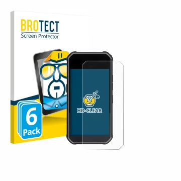 Vorderseite einer Produktverpackung mit dem Markenlogo BROTECT. Daneben ist das Gerät SkyCaddie Pro 5X mit dem zugehörigen Dis