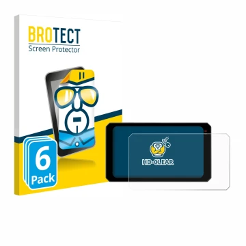 Vorderseite einer Produktverpackung mit dem Markenlogo BROTECT. Daneben ist das Gerät Chigee AIO-6 Max mit dem zugehörigen Dis