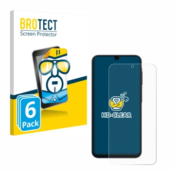 Vorderseite einer Produktverpackung mit dem Markenlogo BROTECT. Daneben ist das Gerät Samsung Galaxy A17 4G mit dem zugehörige