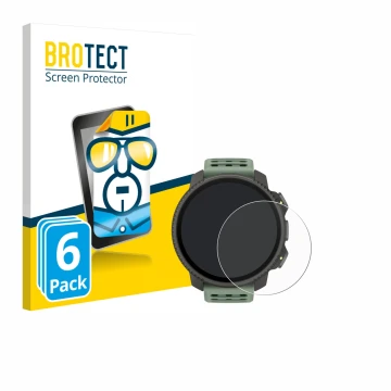 Vorderseite einer Produktverpackung mit dem Markenlogo BROTECT. Daneben ist das Gerät Suunto Vertical 2 mit dem zugehörigen Di