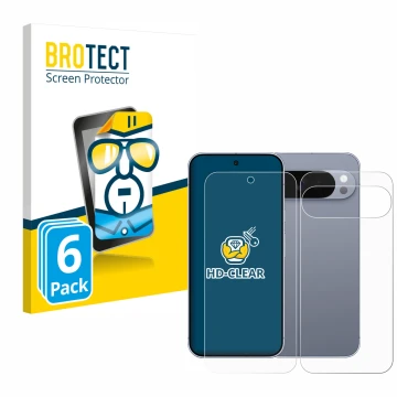 Vorderseite einer Produktverpackung mit dem Markenlogo BROTECT. Daneben ist das Gerät Google Pixel 10 Pro XL (Display+Rückseit