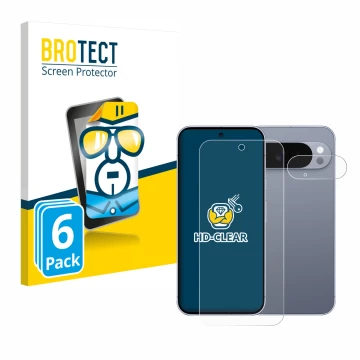 Vorderseite einer Produktverpackung mit dem Markenlogo BROTECT. Daneben ist das Gerät Google Pixel 10 Pro XL (Display+Kamera) 