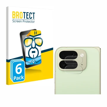 Vorderseite einer Produktverpackung mit dem Markenlogo BROTECT. Daneben ist das Gerät Google Pixel 10 Pro Fold (NUR Kameraschu