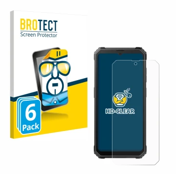 Vorderseite einer Produktverpackung mit dem Markenlogo BROTECT. Daneben ist das Gerät Blackview BV4800 mit dem zugehörigen Dis