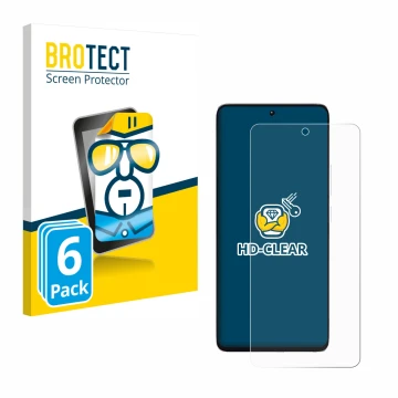 Vorderseite einer Produktverpackung mit dem Markenlogo BROTECT. Daneben ist das Gerät Xiaomi Poco M7 Pro 4G mit dem zugehörige