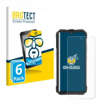 Vorderseite einer Produktverpackung mit dem Markenlogo BROTECT. Daneben ist das Gerät Cubot King Kong AX mit dem zugehörigen D