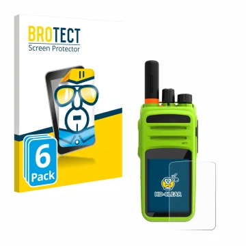 Vorderseite einer Produktverpackung mit dem Markenlogo BROTECT. Daneben ist das Gerät Talkpod N58 Plus mit dem zugehörigen Dis