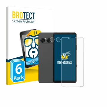 Vorderseite einer Produktverpackung mit dem Markenlogo BROTECT. Daneben ist das Gerät Sony Xperia 10 VII (Display+Kamera) mit 