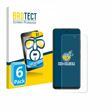 Vorderseite einer Produktverpackung mit dem Markenlogo BROTECT. Daneben ist das Gerät Nubia Focus mit dem zugehörigen Displays