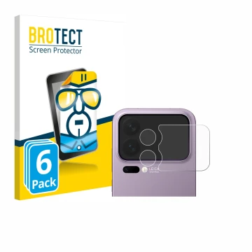 Vorderseite einer Produktverpackung mit dem Markenlogo BROTECT. Daneben ist das Gerät Xiaomi 17 Pro Max (NUR Kameraschutz) mit