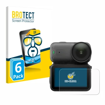 Vorderseite einer Produktverpackung mit dem Markenlogo BROTECT. Daneben ist das Gerät DJI Osmo Nano mit dem zugehörigen Displa