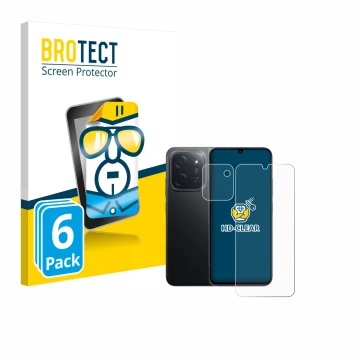 Vorderseite einer Produktverpackung mit dem Markenlogo BROTECT. Daneben ist das Gerät Xiaomi Poco C85 (Display+Kamera) mit dem