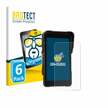 Vorderseite einer Produktverpackung mit dem Markenlogo BROTECT. Daneben ist das Gerät CAMECHO Motorrad Carplay 5