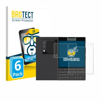 Vorderseite einer Produktverpackung mit dem Markenlogo BROTECT. Daneben ist das Gerät Unihertz Titan 2 (Display+Kamera) mit de