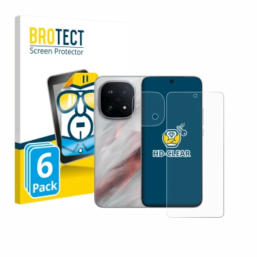 Vorderseite einer Produktverpackung mit dem Markenlogo BROTECT. Daneben ist das Gerät Vivo iQOO 15 (Display+Kamera) mit dem zu