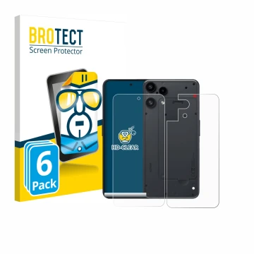 Vorderseite einer Produktverpackung mit dem Markenlogo BROTECT. Daneben ist das Gerät Nothing Phone (3a) Lite (Display+Rücksei