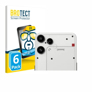 Vorderseite einer Produktverpackung mit dem Markenlogo BROTECT. Daneben ist das Gerät Nothing Phone (3a) Lite (NUR Kameraschut