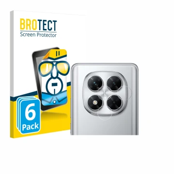 Vorderseite einer Produktverpackung mit dem Markenlogo BROTECT. Daneben ist das Gerät Xiaomi Poco X7 (NUR Kameraschutz) mit de