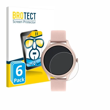Vorderseite einer Produktverpackung mit dem Markenlogo BROTECT. Daneben ist das Gerät Reflex Active Spectra 300 R AMOLED 1.43