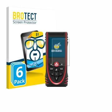 Vorderseite einer Produktverpackung mit dem Markenlogo BROTECT. Daneben ist das Gerät Leica DISTO X3 mit dem zugehörigen Displ