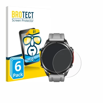 Vorderseite einer Produktverpackung mit dem Markenlogo BROTECT. Daneben ist das Gerät Doogee Anywise W1 Pro mit dem zugehörige