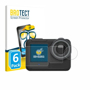 Vorderseite einer Produktverpackung mit dem Markenlogo BROTECT. Daneben ist das Gerät SVBONY SVGO3 4K mit dem zugehörigen Disp