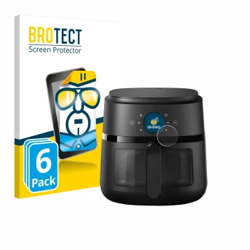 Vorderseite einer Produktverpackung mit dem Markenlogo BROTECT. Daneben ist das Gerät Philips Airfryer 2000 Gen 2 6,2L mit dem