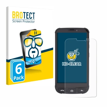 Vorderseite einer Produktverpackung mit dem Markenlogo BROTECT. Daneben ist das Gerät Olympia Neo Mini mit dem zugehörigen Dis