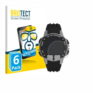 Vorderseite einer Produktverpackung mit dem Markenlogo BROTECT. Daneben ist das Gerät Timex Ironman TW5M63200 mit dem zugehöri