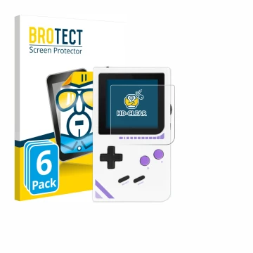 Vorderseite einer Produktverpackung mit dem Markenlogo BROTECT. Daneben ist das Gerät Modretro Chromatic mit dem zugehörigen D