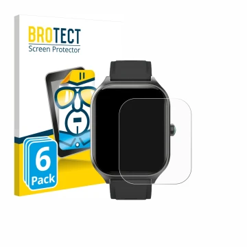Vorderseite einer Produktverpackung mit dem Markenlogo BROTECT. Daneben ist das Gerät FORRLITE Smartwatch 2.01