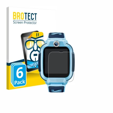 Vorderseite einer Produktverpackung mit dem Markenlogo BROTECT. Daneben ist das Gerät Imoo Watch Phone Z3 mit dem zugehörigen 