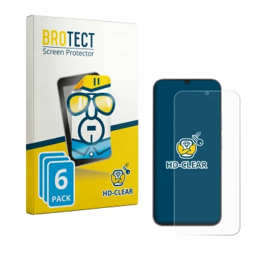 Vorderseite einer Produktverpackung mit dem Markenlogo BROTECT. Daneben ist das Gerät realme C100i mit dem zugehörigen Display